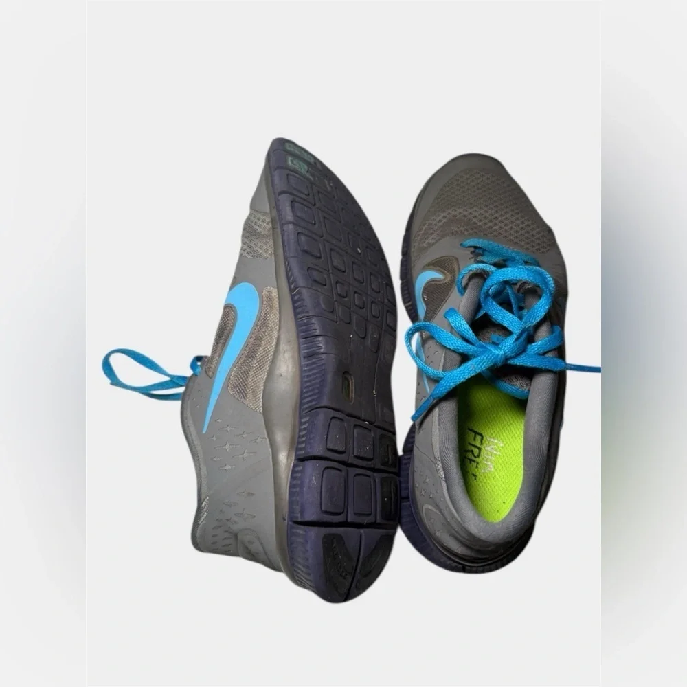 Nike Free Run 3 Women's Shoes Size 6.5 Gray Blue Running Athletic